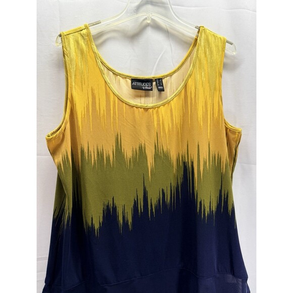 Attitudes By Renee Jersey Mesh Trim Tank And Cardigan Ombre Set Size Large - Picture 10 of 15